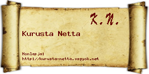 Kurusta Netta névjegykártya
